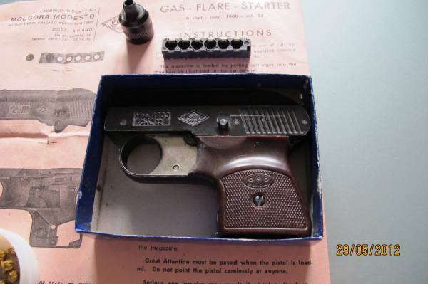 Pistola lanciarazzi Mondial Mod.1900 anni '70 con scatola e documentazione,  modello Mod.1900, marca Mondial